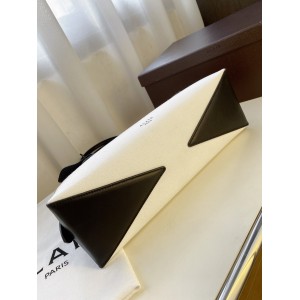 Alaia Women's Small Middle Le Teckel Canvas Leather Handle Shoulder Bag 