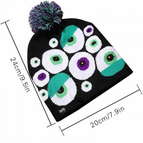 OEM Embroidered Pom Pom Acrylic Cuff Jacquard Knitted Winter Hat Beanie