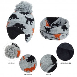 Children 100% Acrylic knitted fleece lining winter ear muff beanie hat with string